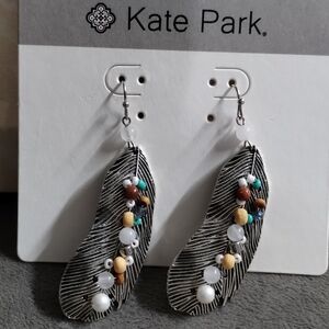 Beaded Feather Earrings